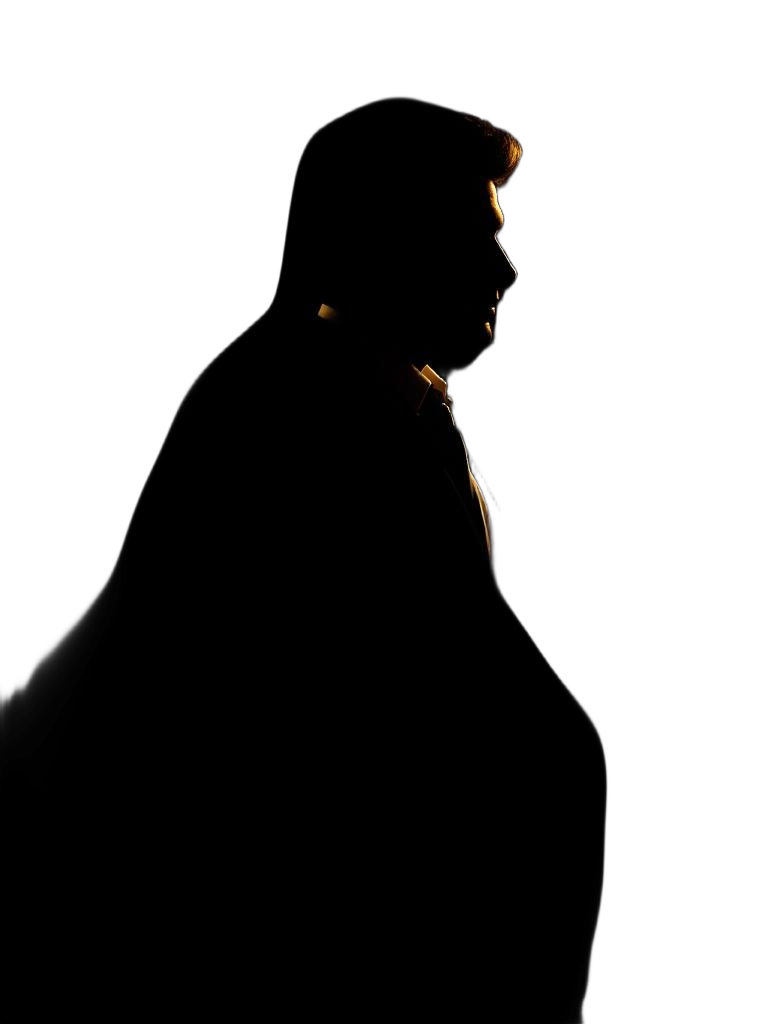 Silhouette of a man in a suit