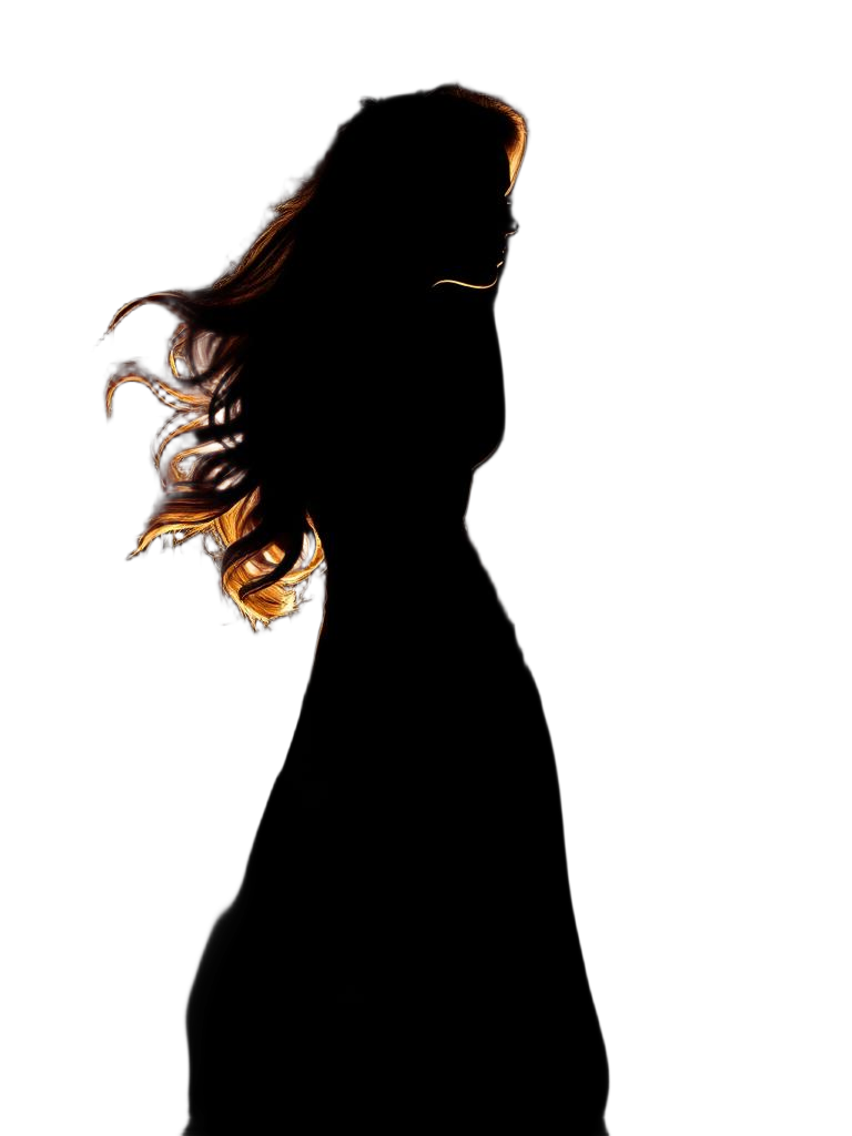 Silhouette of a glamorous woman